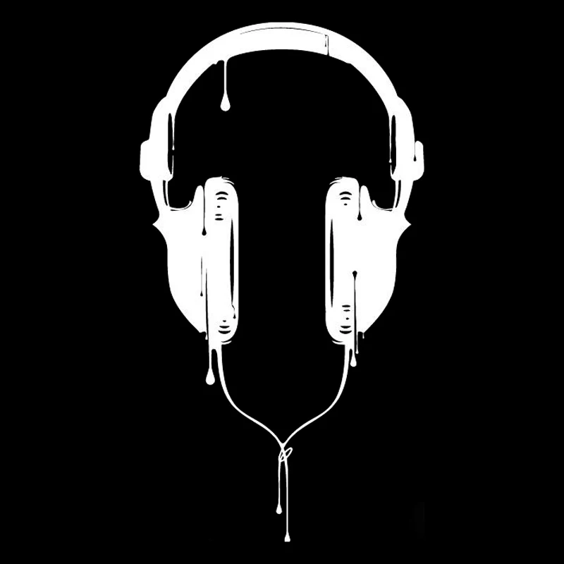 

Music Earphone Applique Fashion Car Window Decoration Applique Personality Pvc Waterproof Applique Black/white, 16cm*9cm