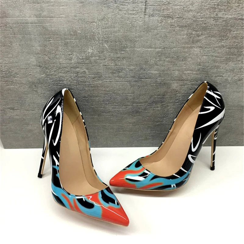 Женские туфли лодочки из лакированной кожи на высоком каблуке 12 см|Женские туфли|