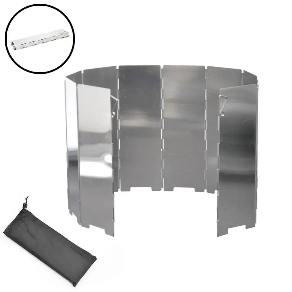 Складная уличная кухонная плита 10 тарелок ветрозащитная газовая ветровое стекло