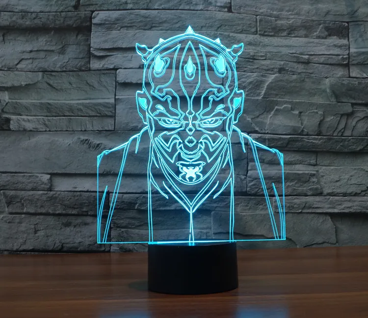 Дарт Моул 3D иллюзией моделей наружной Ночной светильник для любителей день