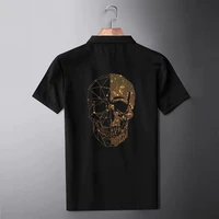 luxury 100 cotton polo shirt with high elasticity comfort in summer chic design trend skull diamond mens short sleeves