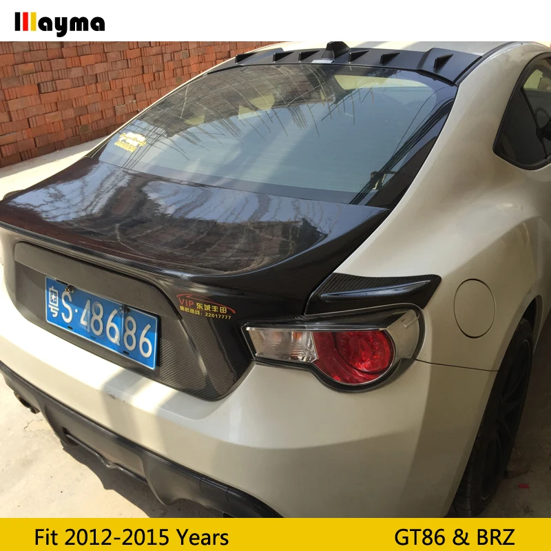 TRD Стиль углеродного волокна задний багажник боковой пойлер для Toyota 86 Subaru BRZ Scion GT86