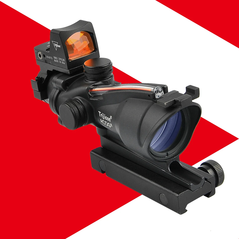 Trijicon ACOG 4X32 прицел Cahevron сетка волокно зеленый красный с подсветкой RMR Mirco Красный точка зрения тактический охотничий прицел