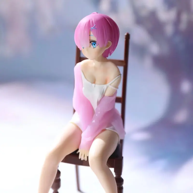 

20cm Japanese Anime Figure Chair Pink Ram Re:Life in a different world from zero Chair Ram Action Figure PVC Collect Toy Gifts