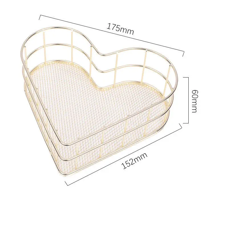 Iron Makeup Organizer Heart Shaped Jewelry Necklace Lipstick Watches Storage Display Basket Sundries Finishing Holder | Дом и сад