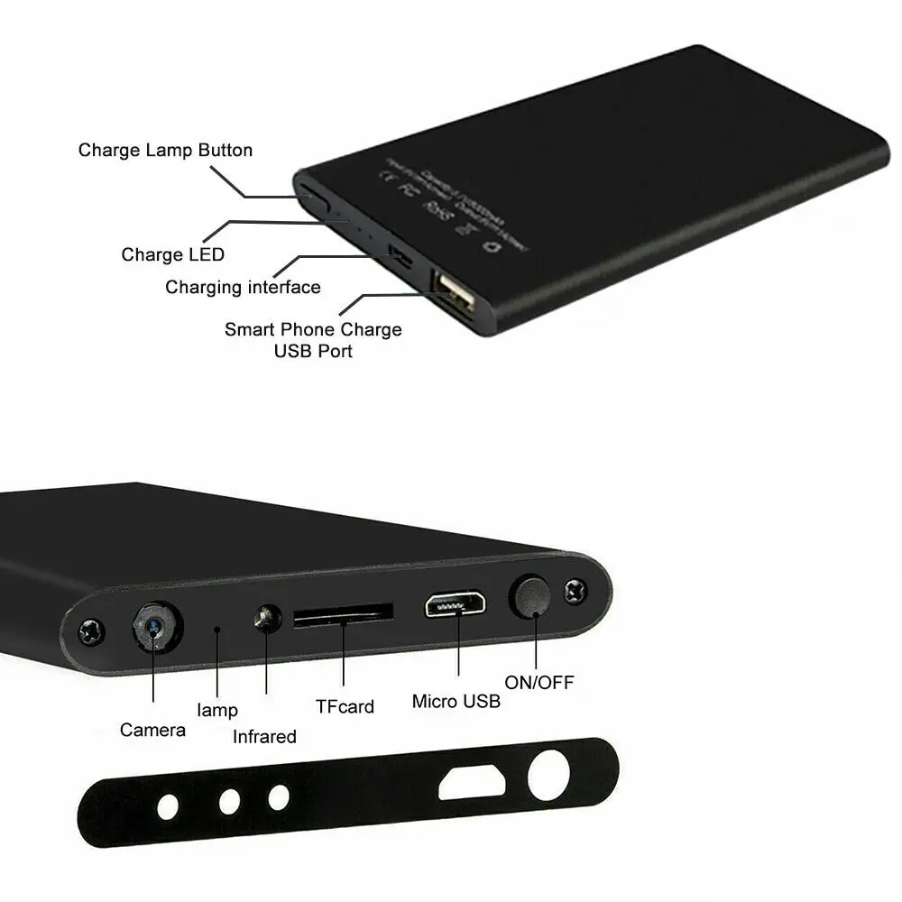 Портативная мини-камера с внешним аккумулятором 1080P HD портативная 5000 мАч камера