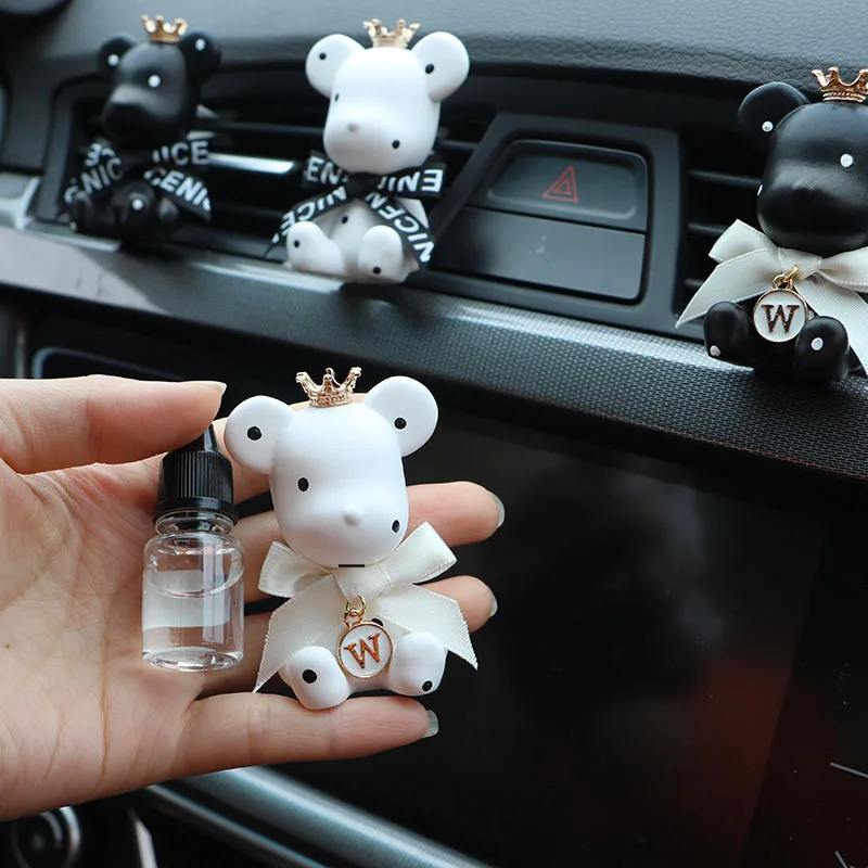 

Car Air Freshener Cute Violent Bear Perfume Creative Crown Diamond Conditioner Clip Aromatherapy Interior Decoration