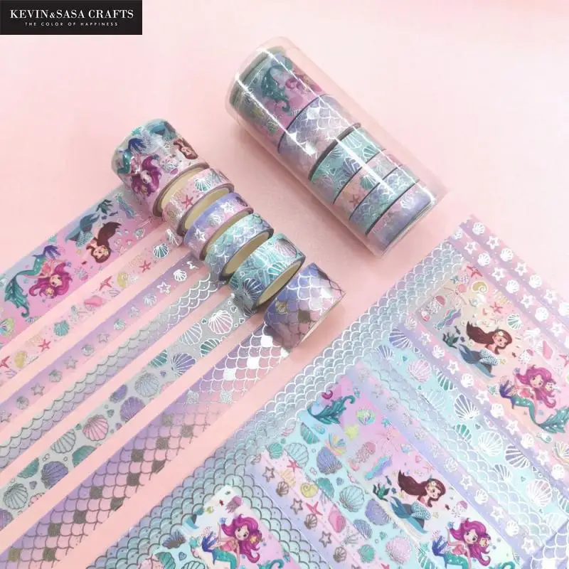 6 шт./компл. Фольга лента Washi Русалка Стиль рукоделие декоративный материал