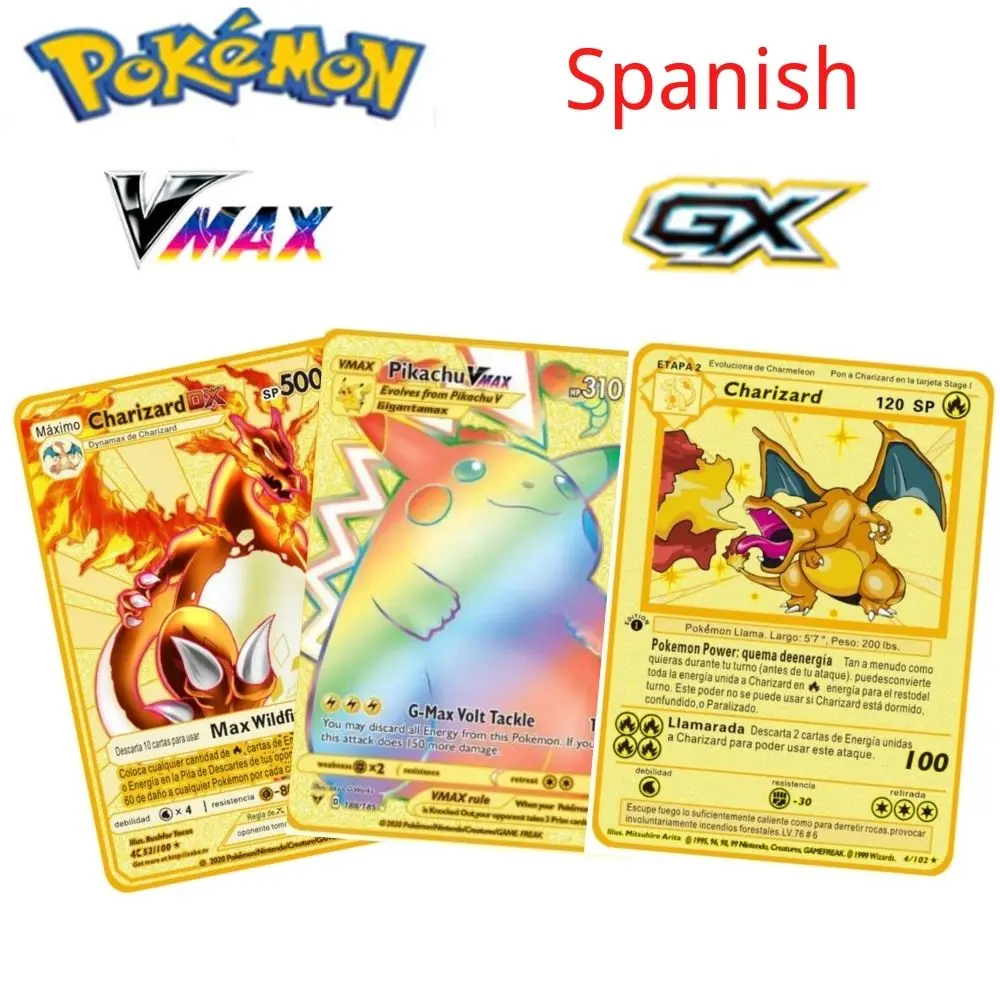 

Новые карты Pokemon, металлическая открытка «сделай сам», фотография, золотой ограниченный выпуск, детский подарок, фотография