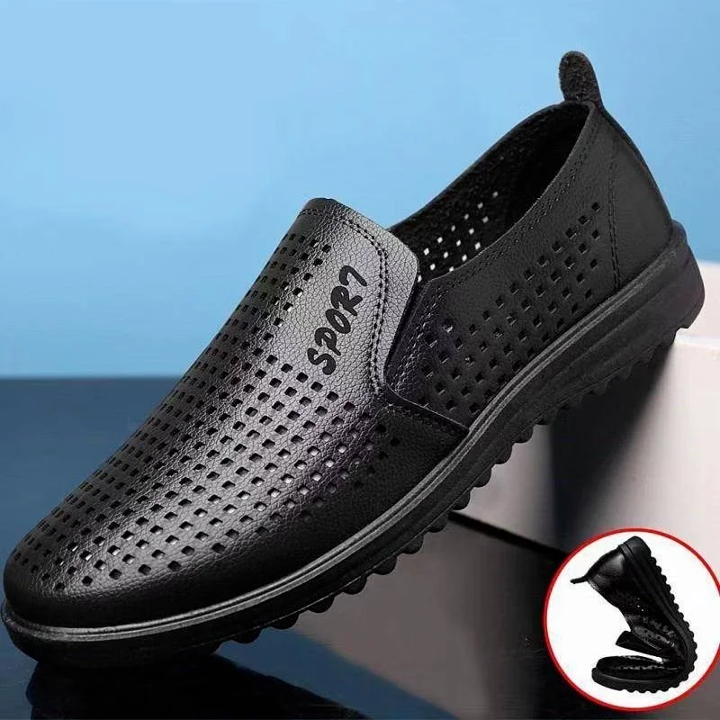 

2021 Autumn New Men's Shoes, Men's Hollow Leather Shoes, Men's Casual Shoes, Breathable Business Dress Shoes, Driving Shoes