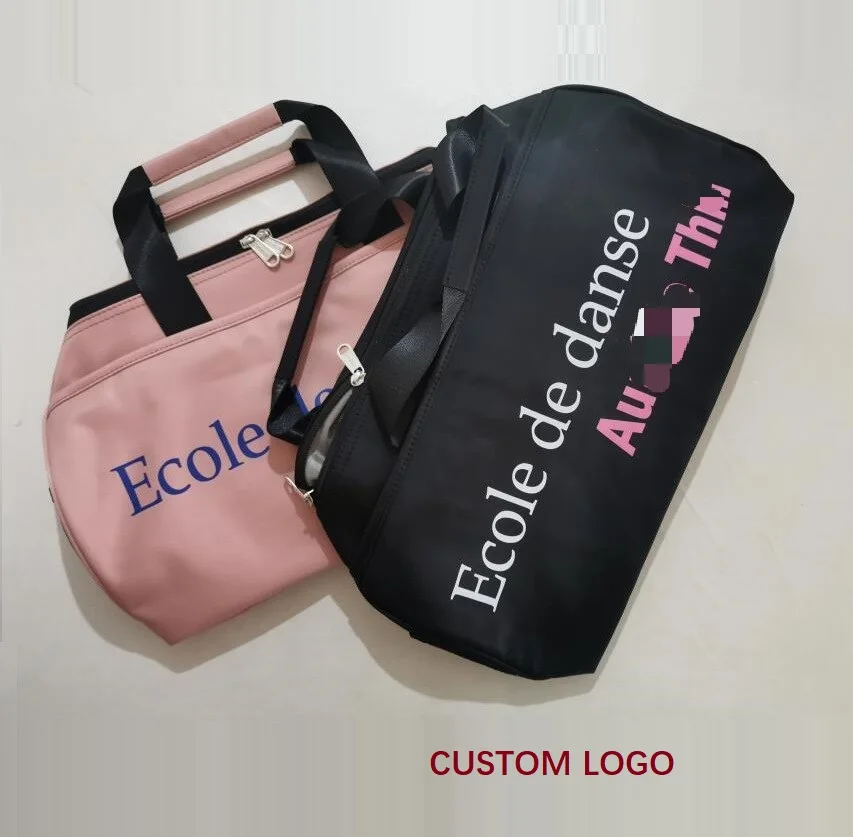 

Woman Gym Bags Women Fitness Sports Black Bag Customized Portable Travel Training Bag With Shoes Compartment
