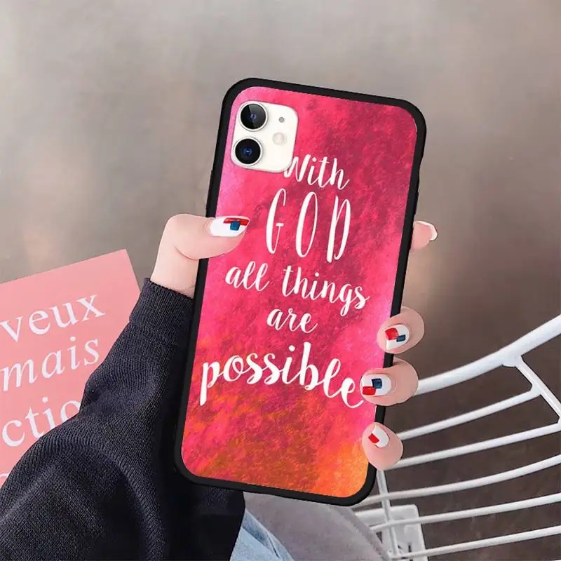 

Bible Flower Phrases Art Phone Case for iPhone 11 12 pro XS MAX 8 7 6 6S Plus X 5S SE 2020 XR