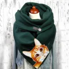 Женский Повседневный зимний шарф, винтажный ветрозащитный шарф с принтом, модная многофункциональная шаль в стиле ретро, шарф на пуговицах, воротник