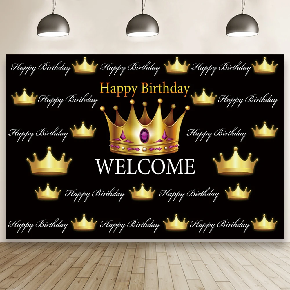 

Черно-белая тема Золотая Корона День рождения фон детская вечевечерние НКА фотозона домашний Декор Фон фотография баннер