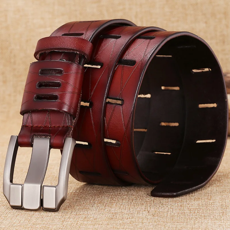 

Retro Genuine Leather Belt MEN Luxury High Quality strap Jeans Belts Male Business designer waistband fashiion Belt buckle NEW
