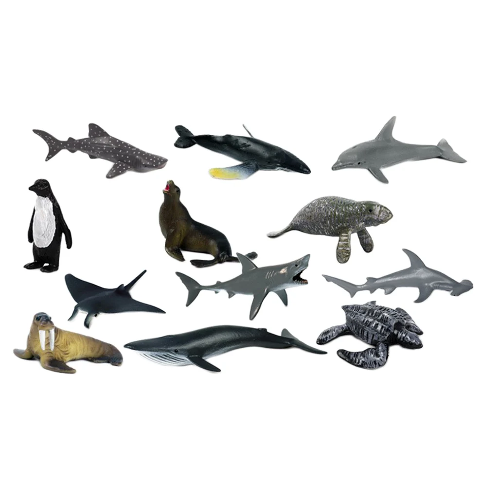 

Set of 12 Nature Sea Life Aquarium Simulation PVC Animal Figures