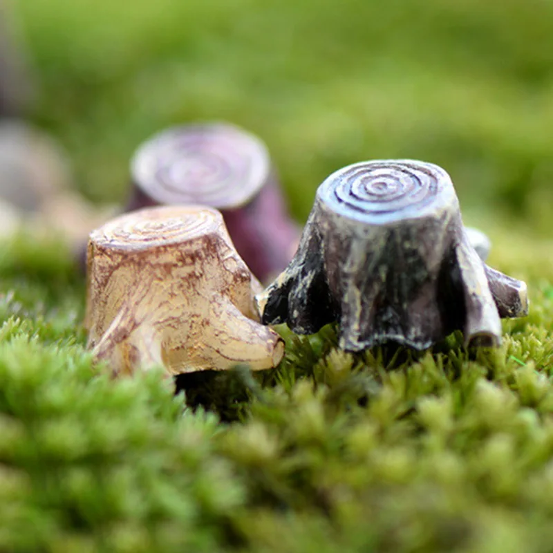 1PC Creative Miniature Landscape Ornaments Ecological Technology Bottl Tree Stump Decor Small Resin | Дом и сад