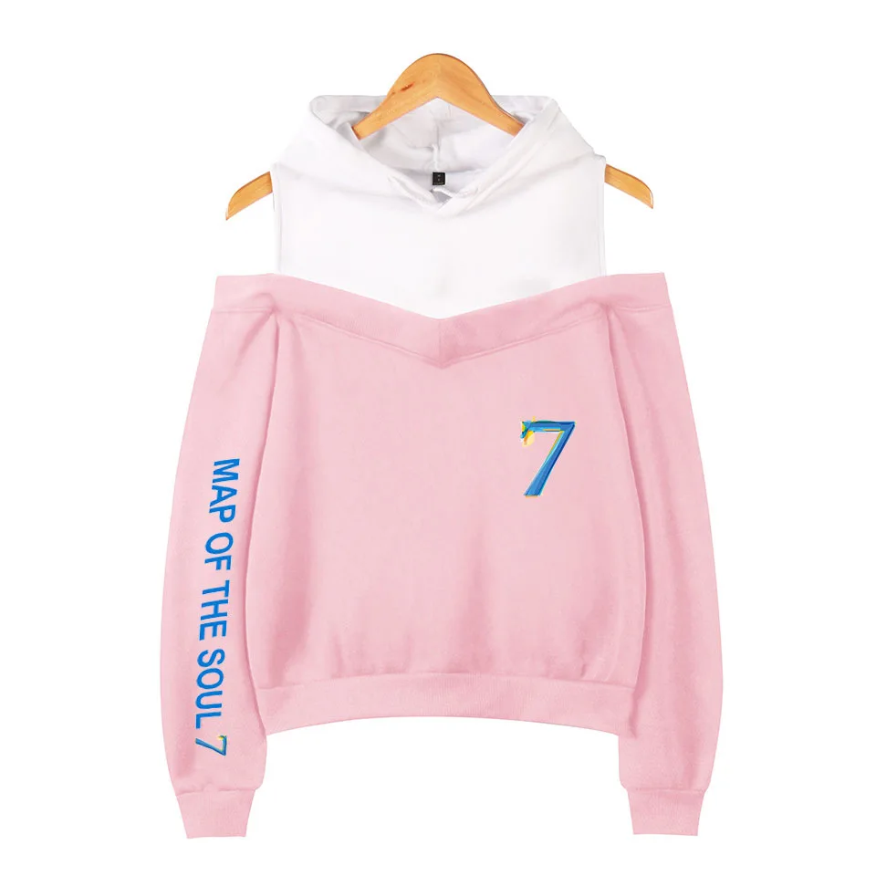 

Hot Sale Kpop Hoodie Bangtan Sweatshirt Girls New Ablum MAP OF THE SOUL 7 off-shoulder Fashion Casual Pullover Hoody Clothes