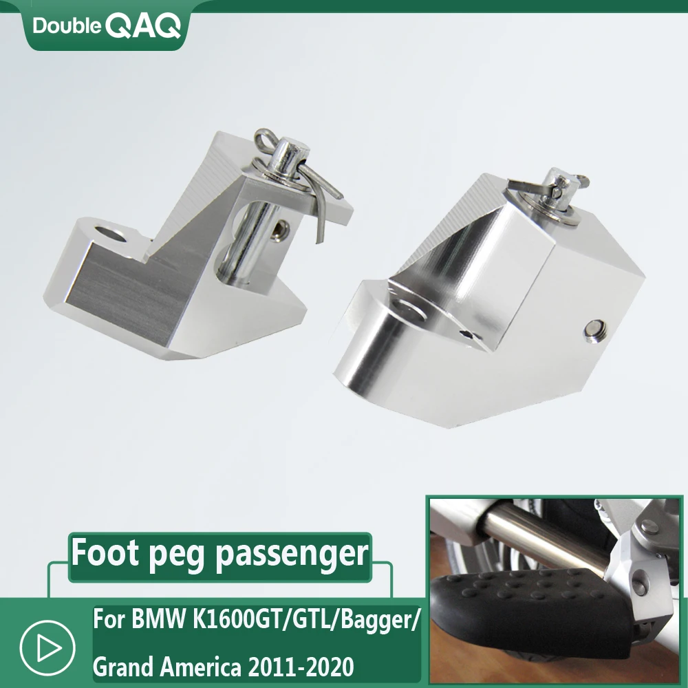 

1 Pair Silver Foot peg Motorcycle Passenger Footpeg Lowering Kit For BMW K1600GT/GTL/Bagger/Grand America 2011-2020