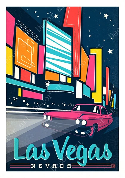 Постер для путешествий с Америкой Лас вегасом холст картины винтажные настенные
