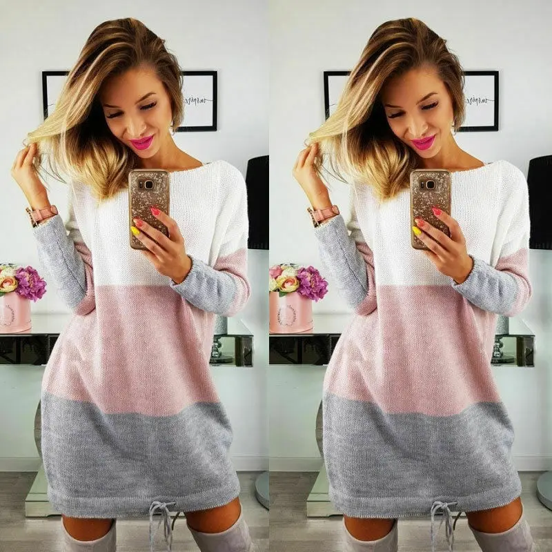 Женский вязаный кардиган оверсайз с длинным рукавом Свободный Повседневный