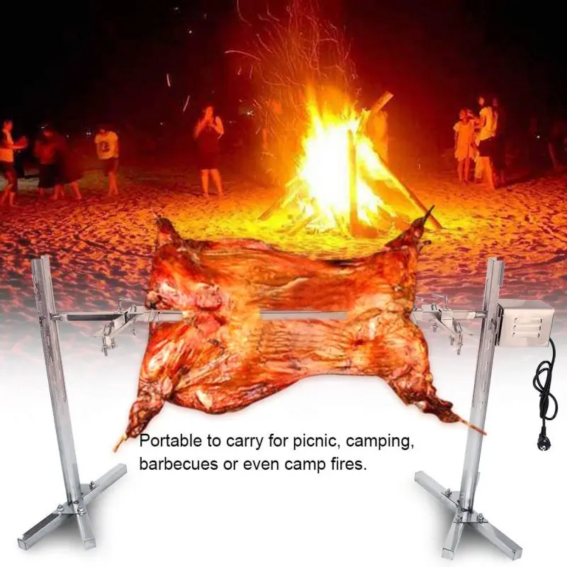 

BBQ Electric Rotisserie Kit Automatic 15W Universal Rotisserie Kit Outdoor Large Grill Rotisserie Spit Roaster Rod