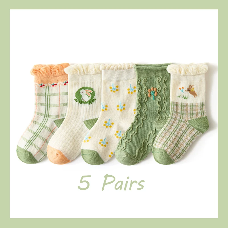 5 парт/Лот Детские Разноцветные носки с принтом для девочек зимние осенние