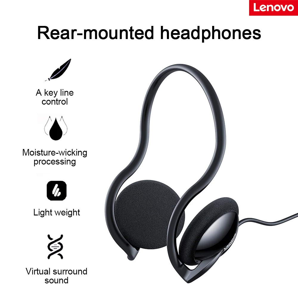 

Lenovo P510+ Wired Neckband Headphones 3.5mm Noise Cancelling Hi-Fi Stereo Sound Gaming Headset for xiaomi PC Desktop Computer