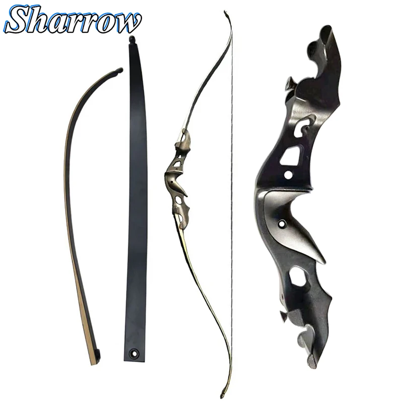 

58'' Recurve Bow 20-55lbs Archery Aluminum Alloy Rise Hunting Bow Takedown Bow Bamboo Glass Fiber Limbs Perfect Fishing Shooting