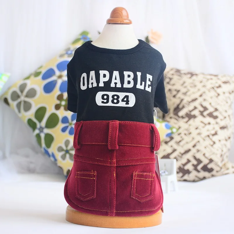 Костюм для питомца платье щенка модная Вельветовая Одежда собак аксессуары