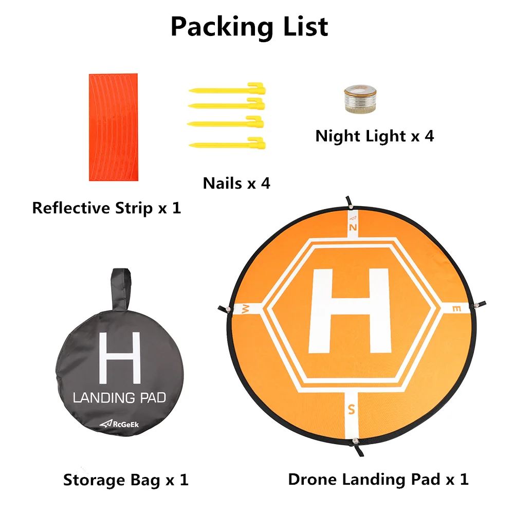 Складной парковочный фартук быстро складывающийся с подсветкой 80 см для DJI FPV Mavic