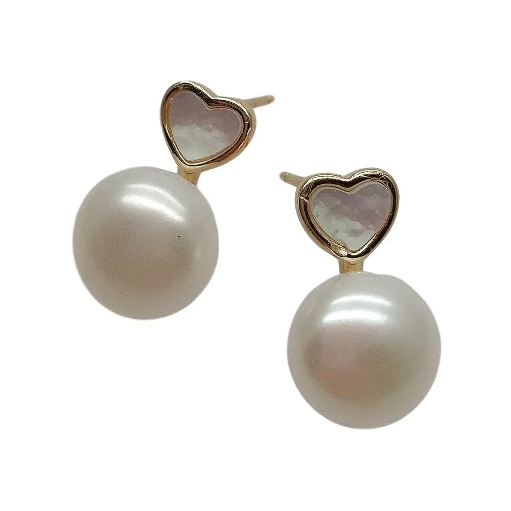 Y · YING полукруглая белая пресноводная жемчужина в форме сердца искусственная