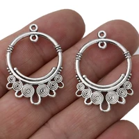 10pcs antique silver plated 1 3 connectors pendant making findings accessories diy handmade craft 34x23mm