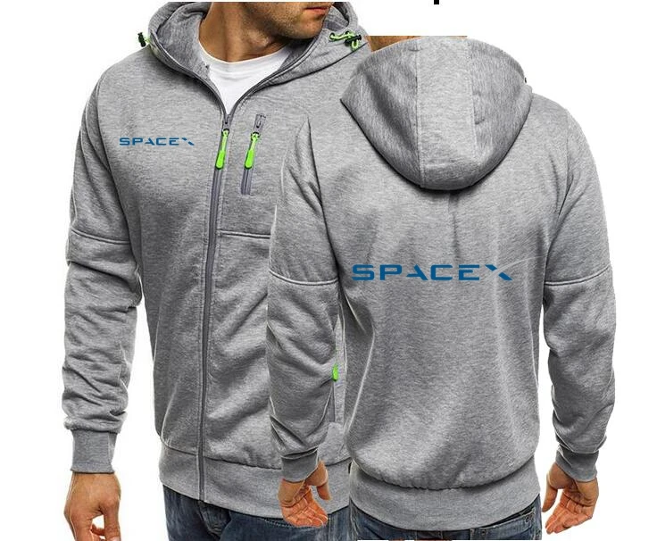 Весна Осень 2020 кардиган SpaceX на молнии толстовки мужские худи с логотипом Space X