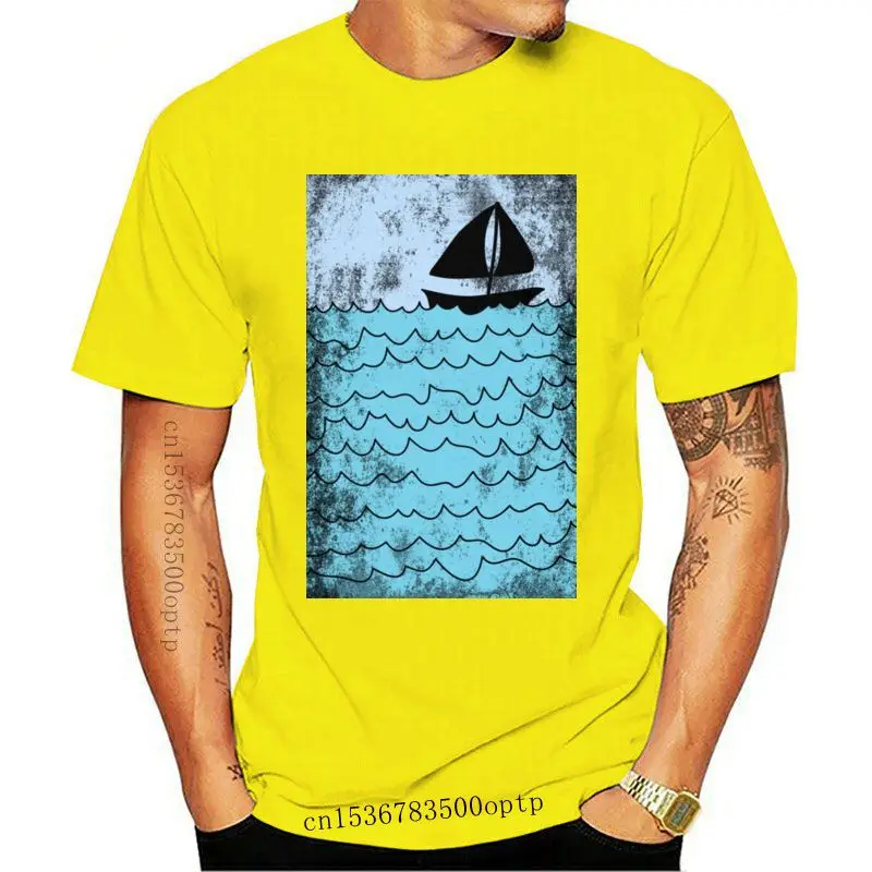 

Design Wind Waves Tshirt Printed T Shirt Men's T-Shirt Short Sleeve Summer Autumn Tops & Tees Cotton Black Clothes Vinta