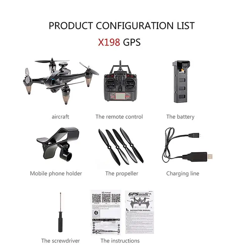 

AMYGOJJ X198/GW198 2.4G Remote Control 5G Wifi 720P Camera Wifi FPV Altitude Hold RC Quadcopter