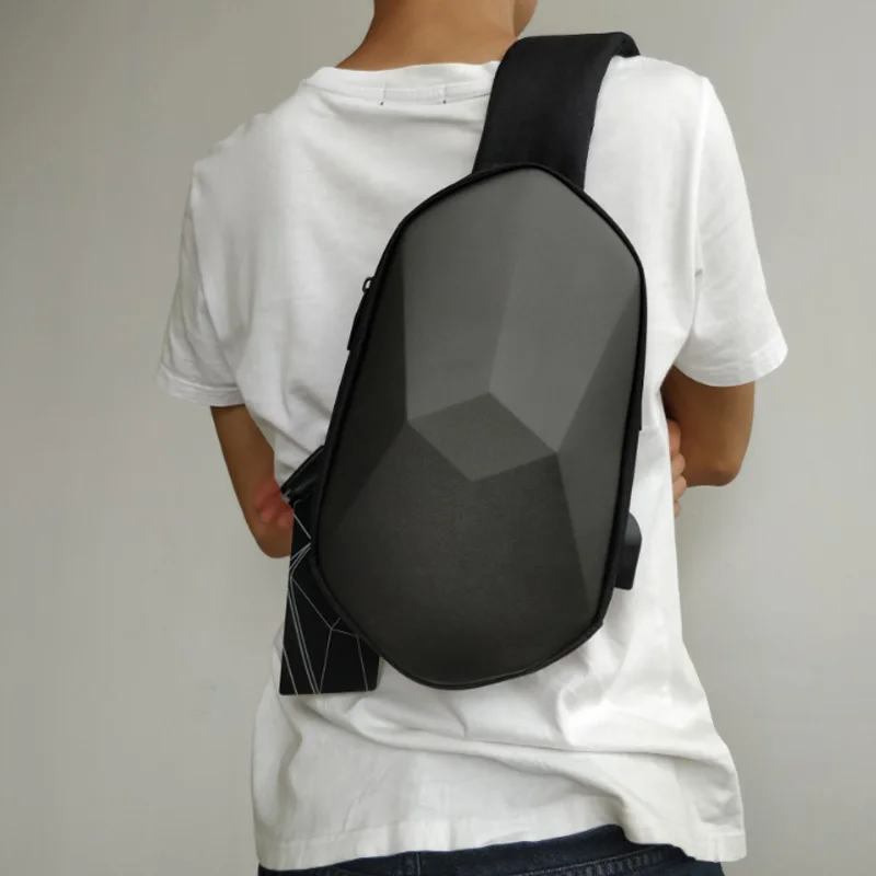 Grey Xiaomi Youpin BEABORN polyhedron PU рюкзак сумка водонепроницаемый красочный досуг спорт нагрудный пакет сумки для мужчин женщин Дорожная сумка - Цвет: Grey