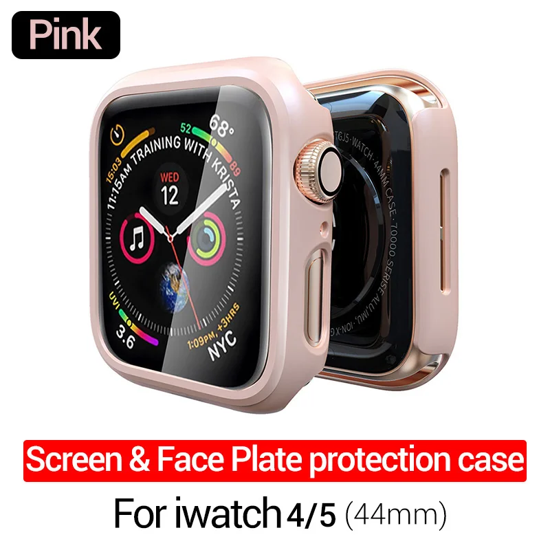 PZOZ для apple watch 4 5 защитный чехол для экрана 40 мм 44 мм мягкая Гидрогелевая пленка 3D полное покрытие для apple watch 1 2 3 часы 38 мм 42 мм - Цвет: 44 MM Pink