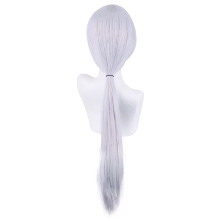 Длинный серебристый парик Quanxi для косплея бензопилы нашивка с глазами из аниме