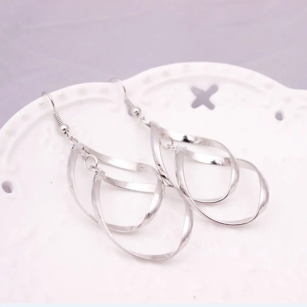 Delicate Ladies Ear Hook Elegant Women Earrings Charming Girls Jewelry Silver Color Trendy Pendants Party Accessories For Gift | Украшения