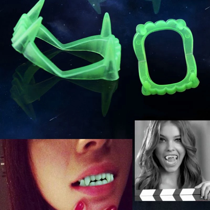 

Halloween Teeth Pranks Trick Toys Props Scary Glow-in-the-dark Dentures