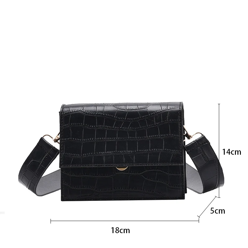 

Vintage Stone Pattern Crossbody Bag Female PU Leather Shoulder Bag Luxury Square Bag Designer Lady Messenger Handbag