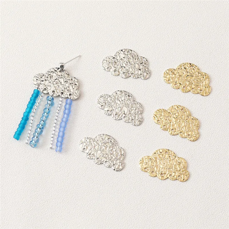 

New style 30pcs/lot flowers printing cartoon Clouds shape copper floating locket charms diy jewelry earring pendant accessory