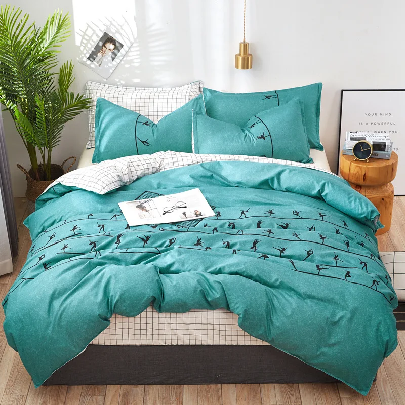 

Home Textile 5 size bedding set summer duvet cover set Pastoral flat sheet flower home decor duvet cover black white linens set