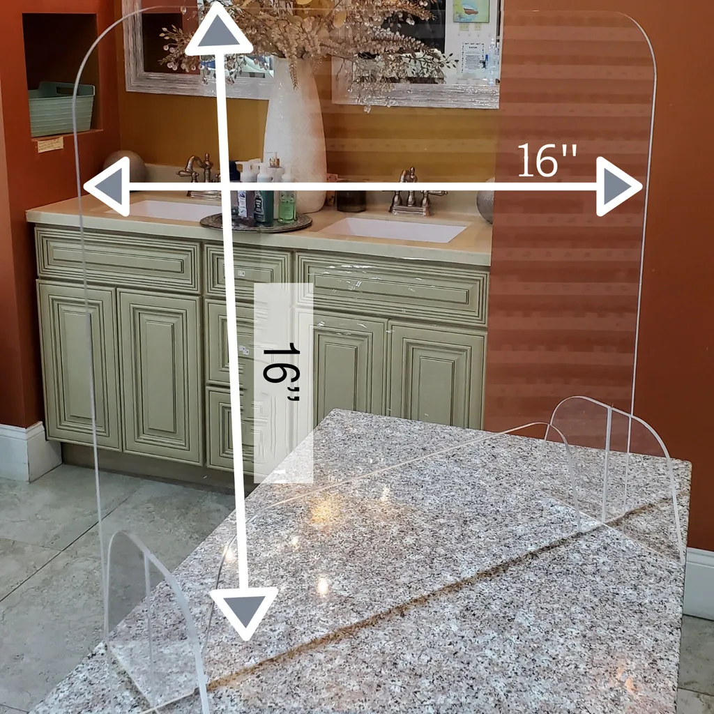 Completely transparent Antispray Plastic Divider Protection Barrier Counter Acrylic Sneeze Guard Shield Cut Transparent Height |