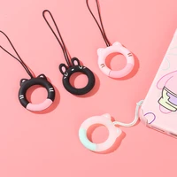 1pc soft mobile phone lanyard u disk silicone ring earphone protective case anti lost pendant multicolor stain resistant rope