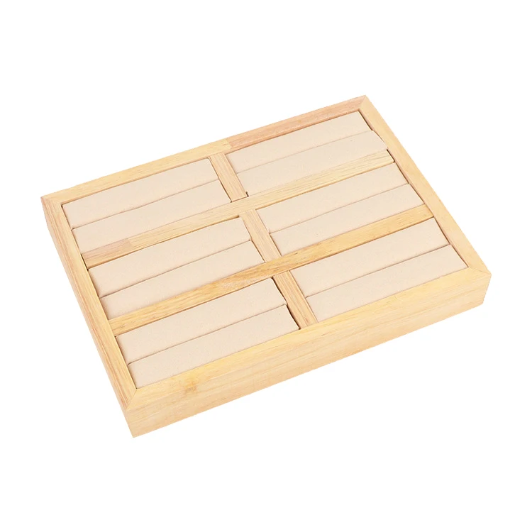 

Log Ring Bracelet Plate Wooden Ring Stand Flannel Jewelry Plate Jewelry Storage Display Props Jewelry Plate
