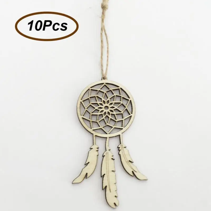 

10 шт./лот деревянное украшение «Ловец снов» в виде перьев, украшение «Ловец снов на удачу», подвесное украшение для дома