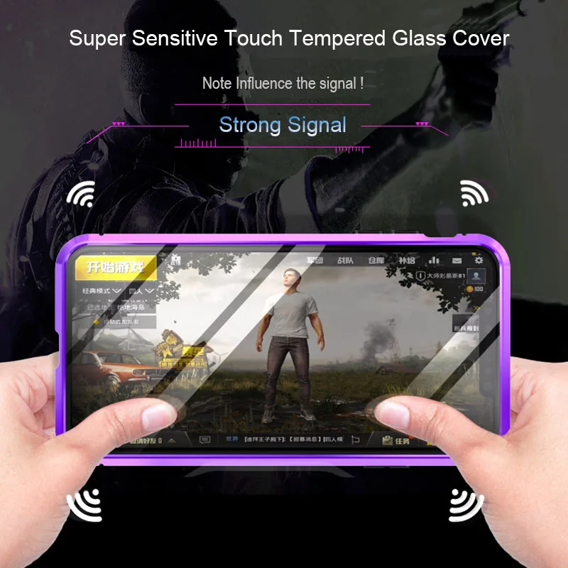 Магнитная двойной чехол из закаленного стекла для телефона OPPO F9 F11 Pro K1 K3 K5 A3S A5 A7X AX7