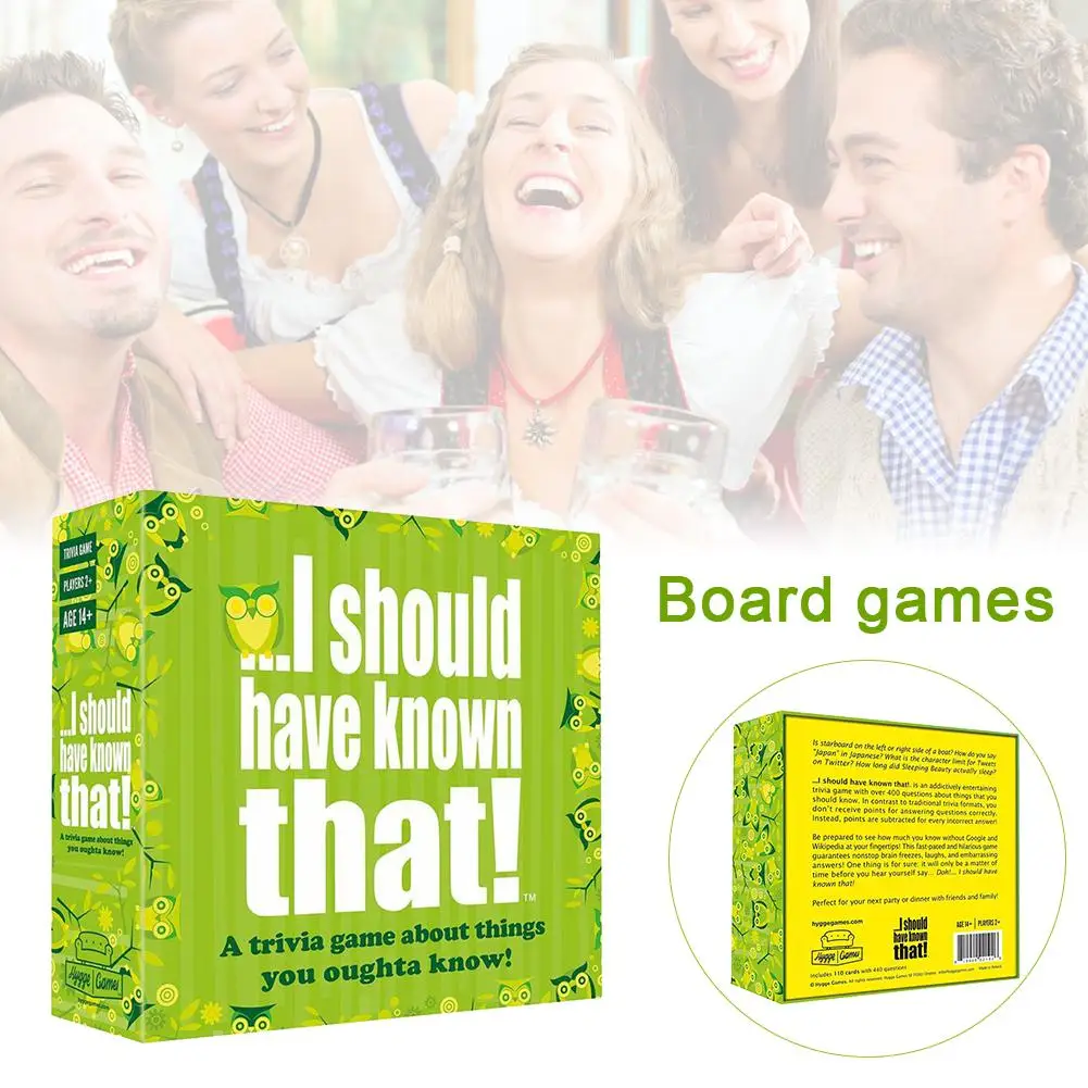 

New Style Playing Card Game "I Should Have Known That" Trivia Game Interactive Game Card Coated Paper Family Party Play